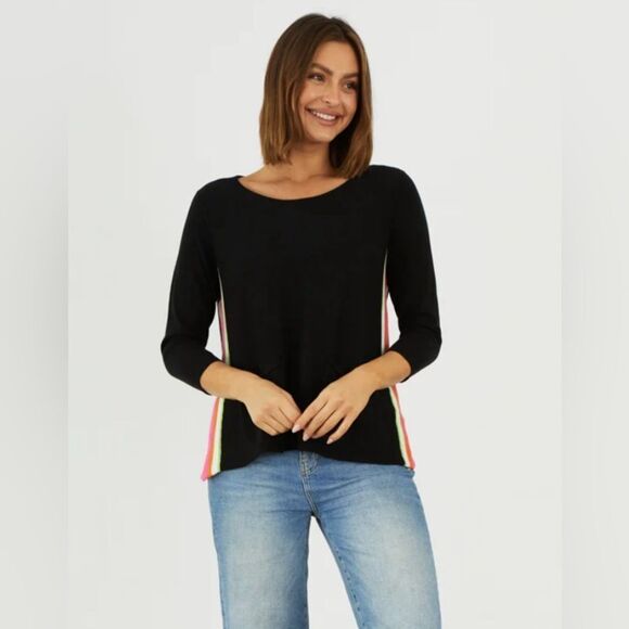 Zaket & Plover light-weight sweater 3/4 sleeves side stripes pockets L - Picture 1 of 7